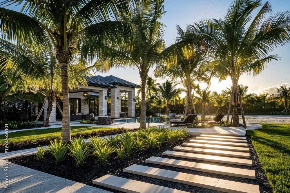 Fototapeta premium Ideal coastal getaway blending luxury and nature