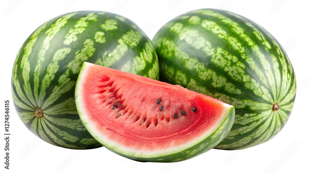 tow watermelon and half a isolated on transparent background png tow watermelon and half a isolated on transparent background png