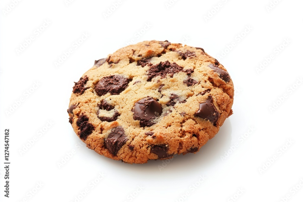 Delicious chocolate chip cookie freshly baked and placed on a clean white surface isolated on transparent background Delicious chocolate chip cookie freshly baked and placed on a clean white surface isolated on transparent background