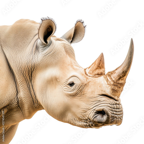Single Transparent backgroundrhinoceros profile on Transparent background with textures