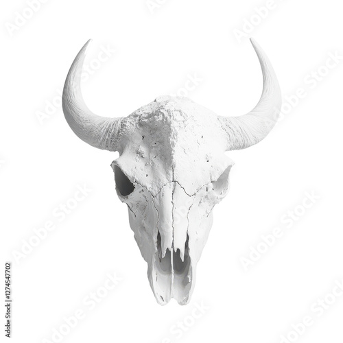 American bison skull closeup with bone structure detail