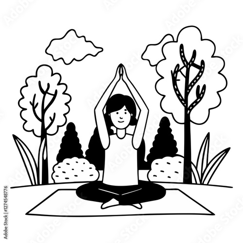 Mental Health Wellness Yoga Meditation Vector