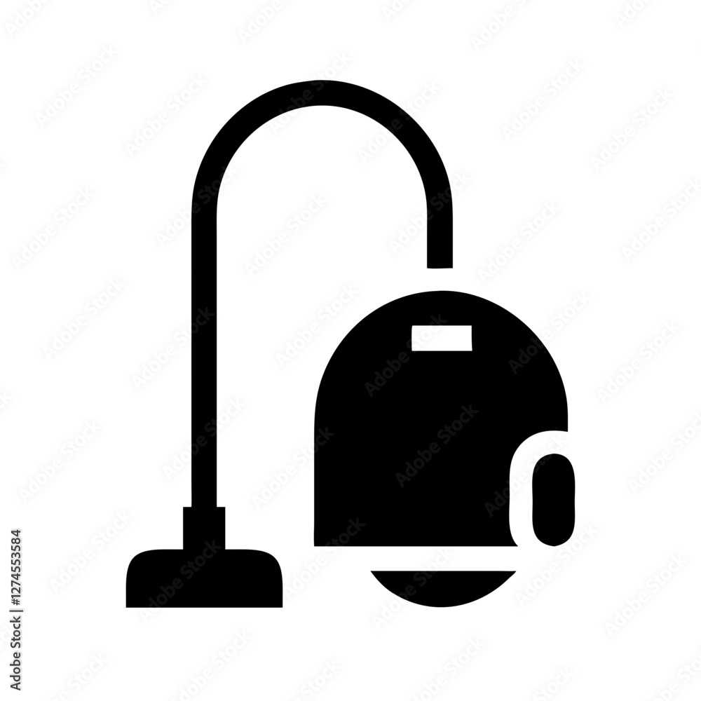 Vacuum cleaner icon with hose, cleaning home concept Vacuum cleaner icon with hose, cleaning home concept