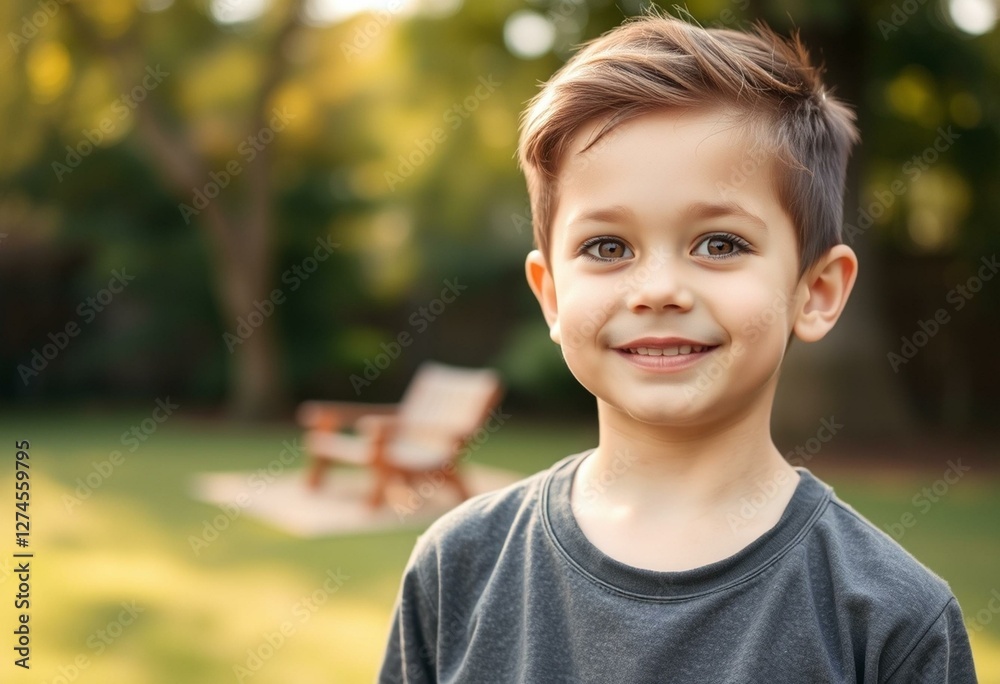 Natural light portrait of a 7-year-old boy