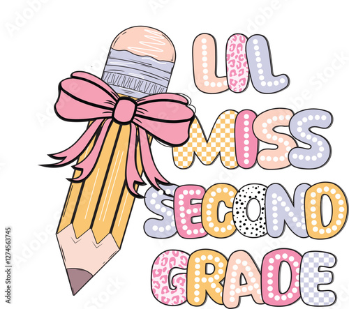 lil miss firest grade, second grade, third grade, fourth grade, pre-k, fifth grade, Lil miss third grade EPS Vector, Little Miss third grade EPS Vector, Coquette pincel EPS Vector, Dalmatian dots EPS 