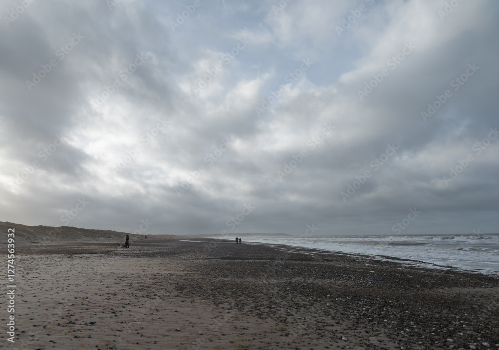 Winter at the North Sea, Scandinavia. Nordjylland (North Jutland Region), Denmark