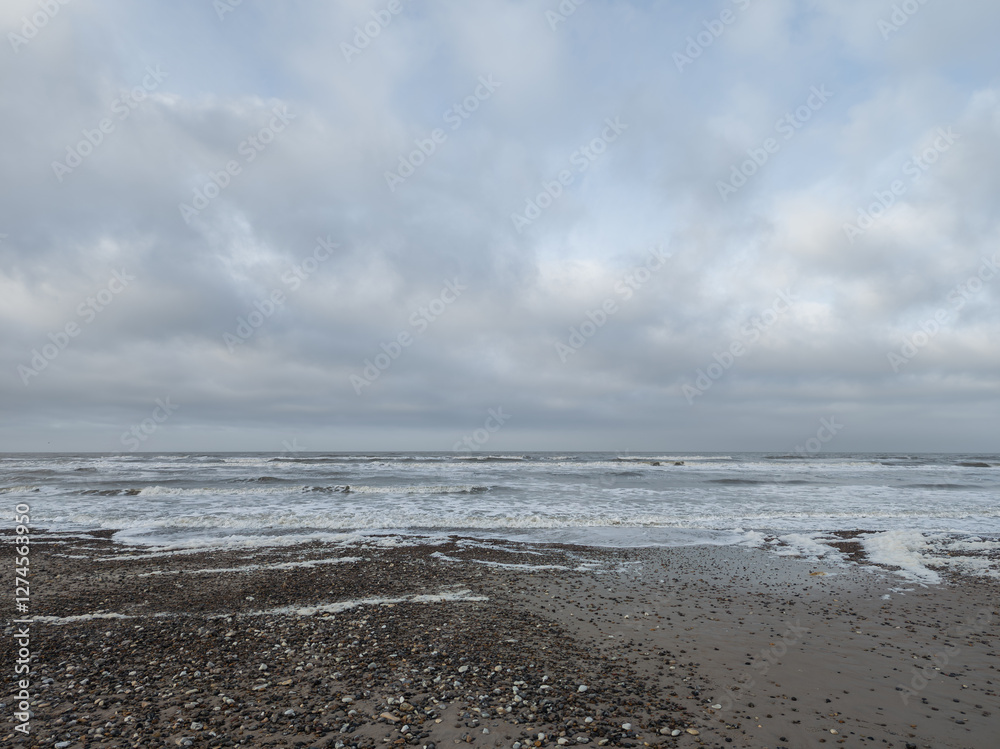 Winter at the North Sea, Scandinavia. Nordjylland (North Jutland Region), Denmark