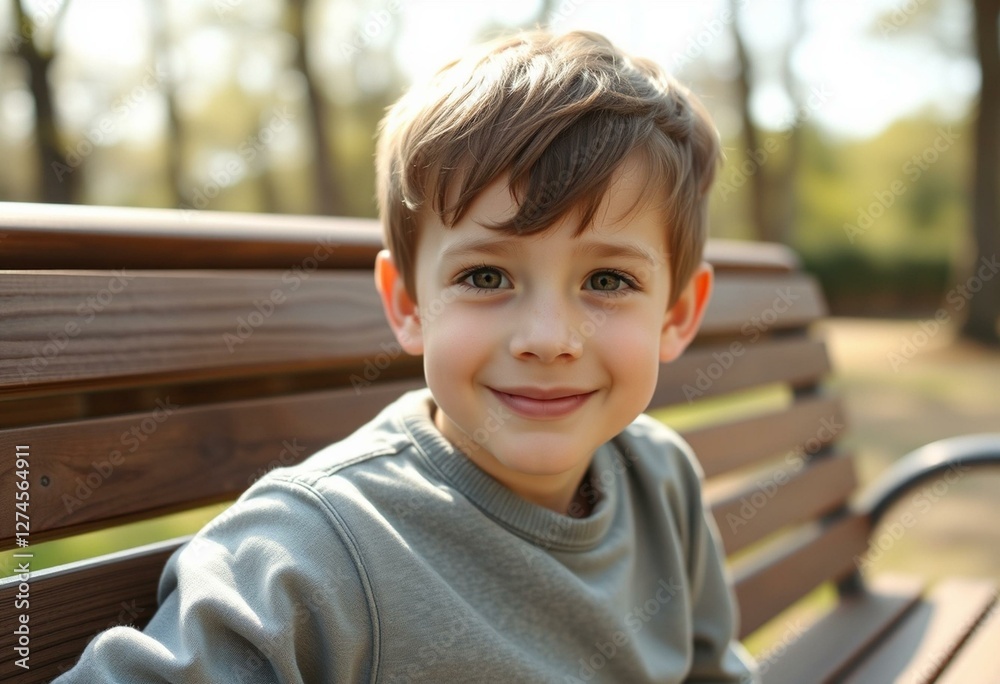 Photorealistic portrait of a 7-year-old boy in a natural setting Photorealistic portrait of a 7-year-old boy in a natural setting