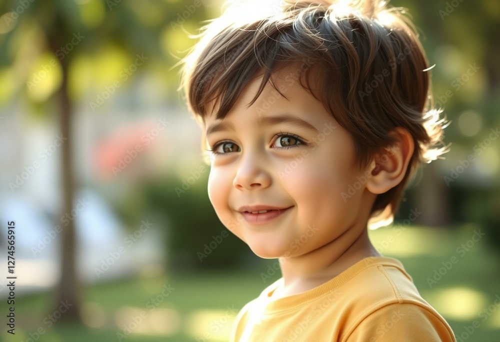 Photorealistic portrait of a 3-year-old boy in natural light Photorealistic portrait of a 3-year-old boy in natural light