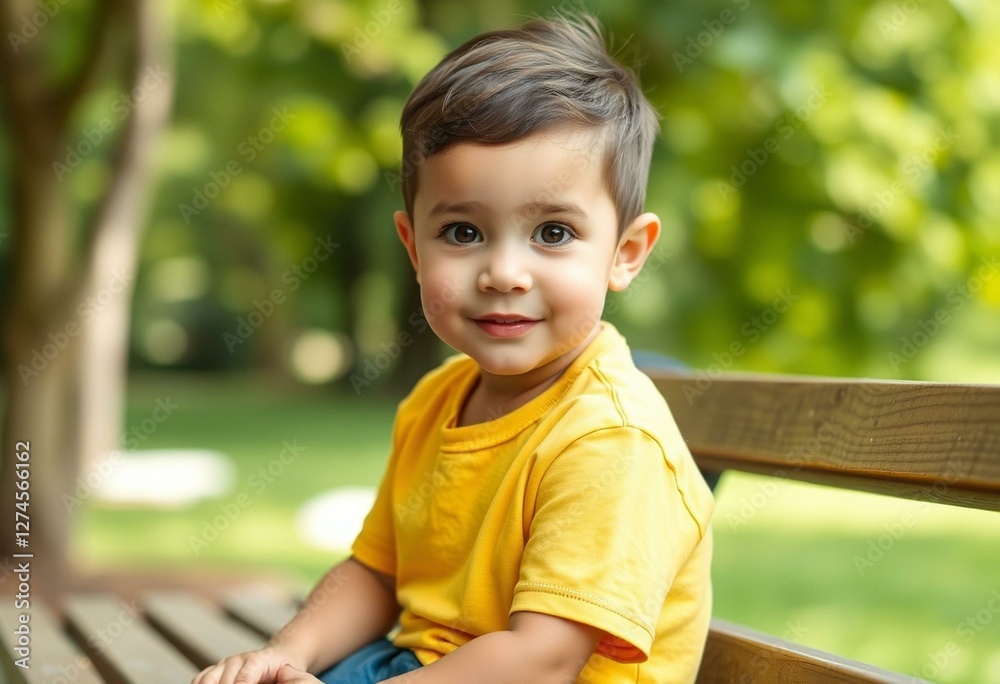 Photorealistic portrait of a 3-year-old boy in natural light Photorealistic portrait of a 3-year-old boy in natural light