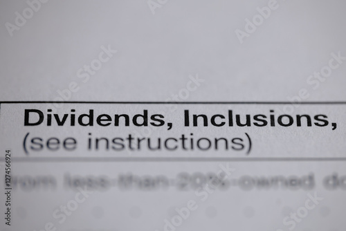 Tax form section about dividend income and inclusions. See instructions for details on tax filing and financial reporting regulations.