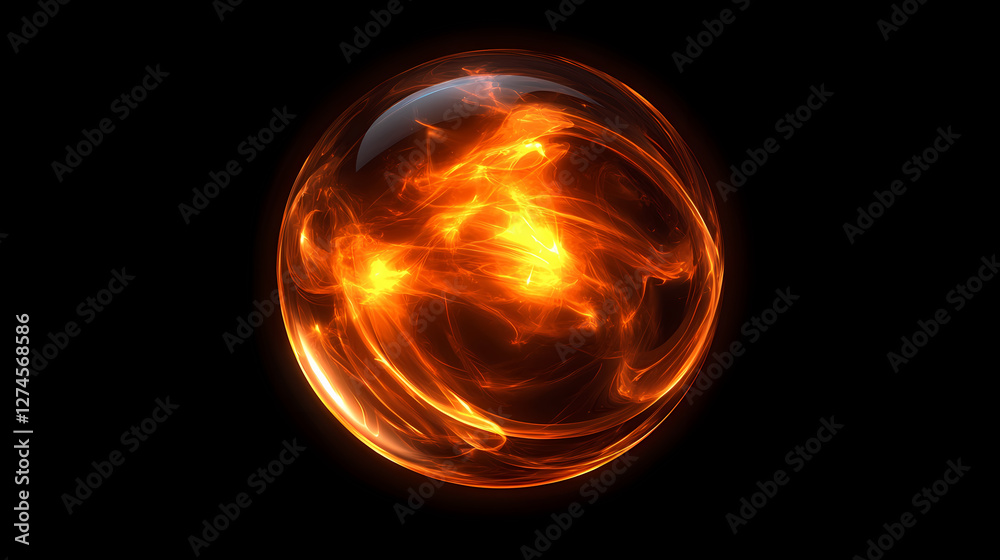 Fototapeta premium Glowing abstract energy sphere. Luminous Metaphysical Energy. Illustration