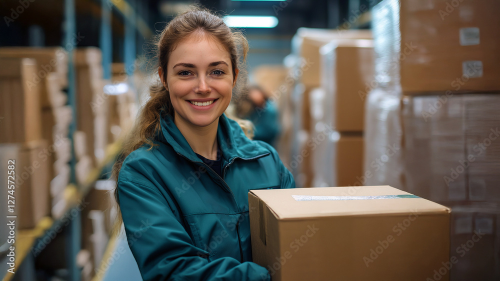 Logistics entrepreneurs and team members using tape and boxes to package orders with teamwork in the office. Smiling women handling shipping, Logistics entrepreneurs and team members using tape and boxes to package orders with teamwork in the office. Smiling women handling shipping,