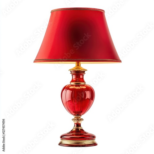 Red lamp isolated on white background
