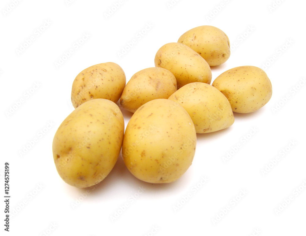 A new russet potato on white A new russet potato on white