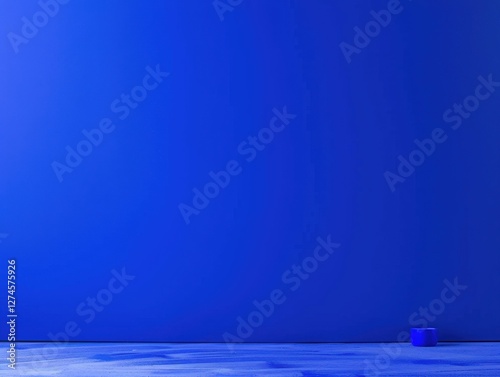 Blue object on floor, in studio background for product ad, isolated, mockup