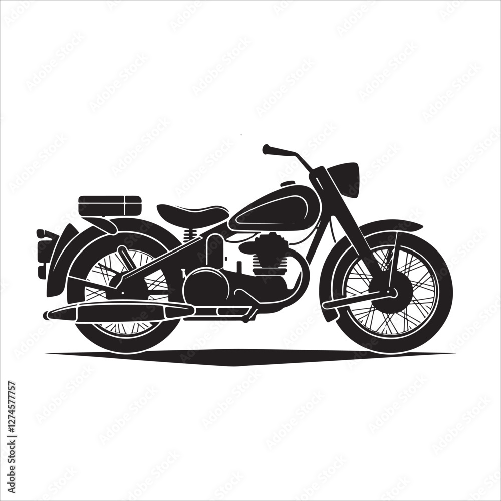Obraz premium Retro Motorcycle Vector Graphic in Simple Design