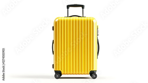 Wallpaper Mural Travel suitcase with wheels and yellow design pictures Torontodigital.ca