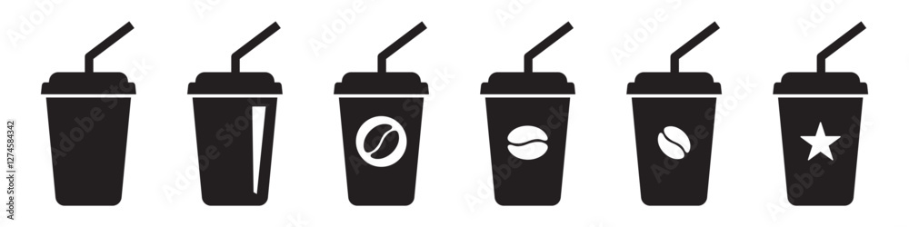 custom made wallpaper toronto digitalPaper coffee cup icon in flat style. Drink icon. Fast food. 