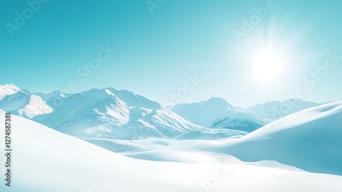 Wallpaper Mural Serene Winter Mountain Landscape Under Bright Sun Torontodigital.ca