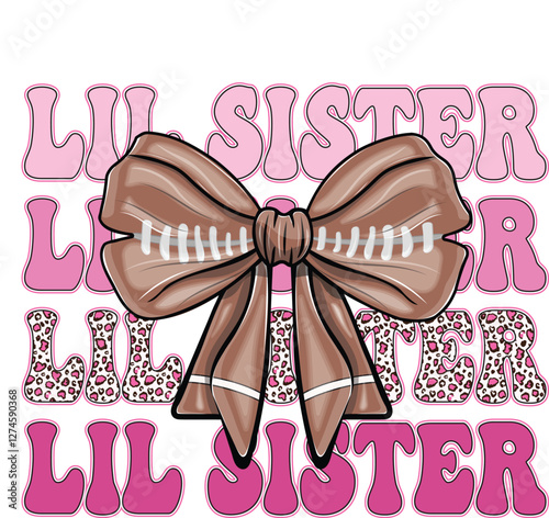 Coquette bow Little sister EPS Vector, lil sis EPS Vector, Retro vintage EPS Vector, dalmatian dots EPS Vector, sister Race EPS Vector, sister EPS Vector, sister graphic EPS Vector, Leopard EPS Vector