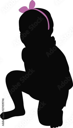 a girl body silhouette vectıor