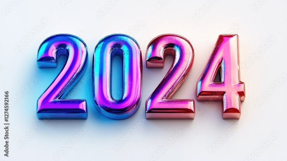 Brightly colored number 