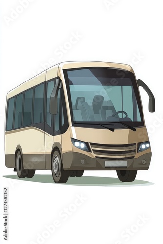 Compact Shuttle Bus Illustration
