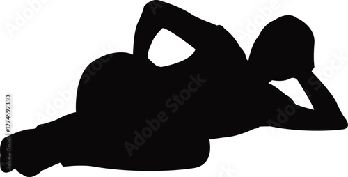 a woman lying down, silhouette vector