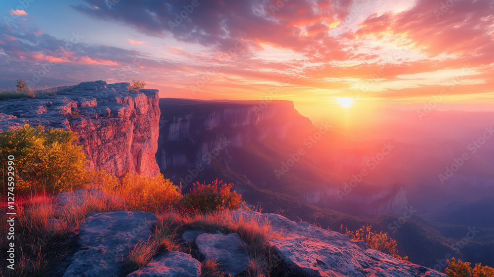 Fototapeta premium sunset in the mountains