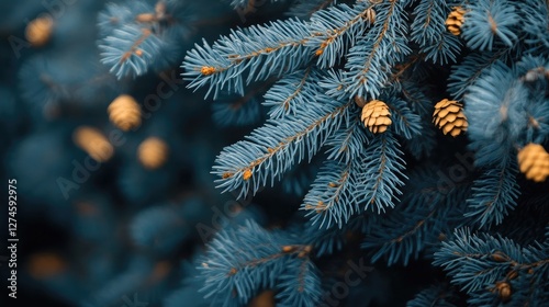 Card with beautiful Christmas tree branches.