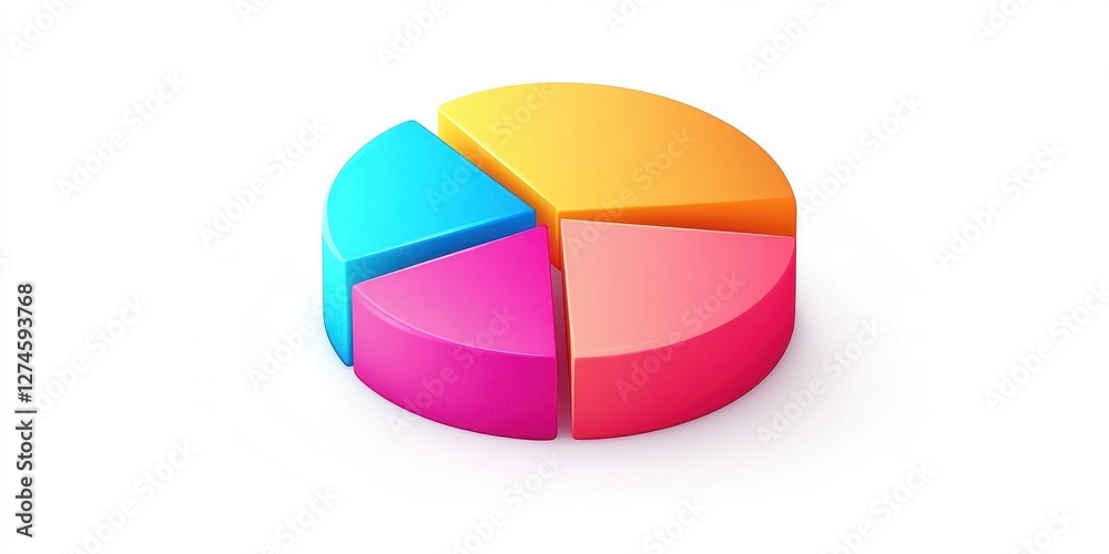 A vibrant pie chart showcases different segments in an engaging layout, highlighting data analysis A vibrant pie chart showcases different segments in an engaging layout, highlighting data analysis