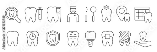 Dentist icon set. Dentist icon