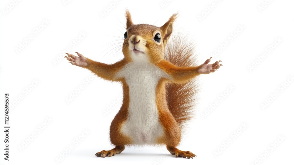 Adorable Red Squirrel with Paws Outstretched Adorable Red Squirrel with Paws Outstretched