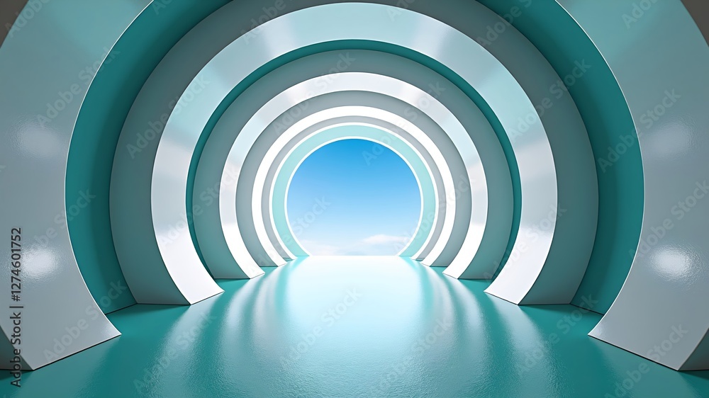 Fototapeta premium Space-time tunnel to the future