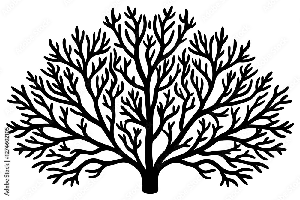 Fototapeta premium Coral Spreading Out Vector Design: Intricate Detailing