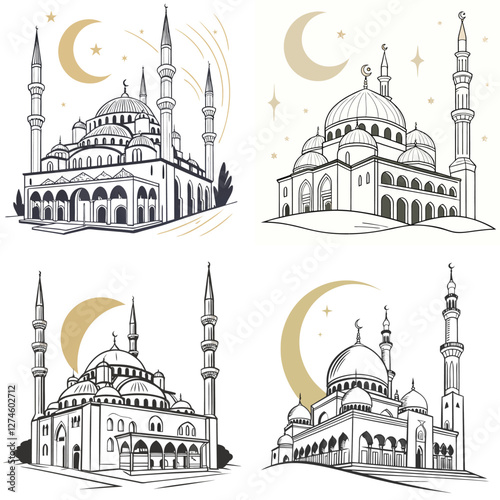 Ramadan Elegant Mosque Silhouette
