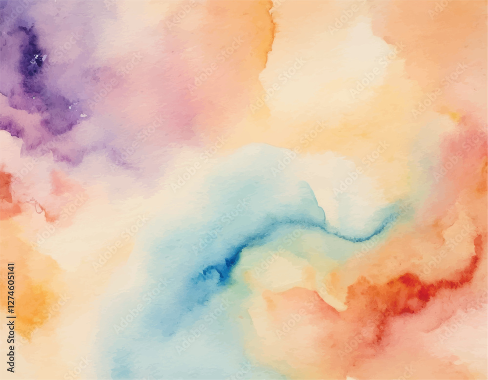 Fototapeta premium Watercolour hand painting colourful abstract background with paper texture