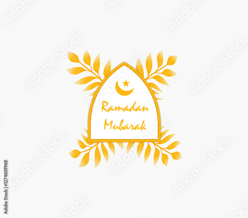 Ramadan Mubarak Wattercolor Flower Frame Templete 