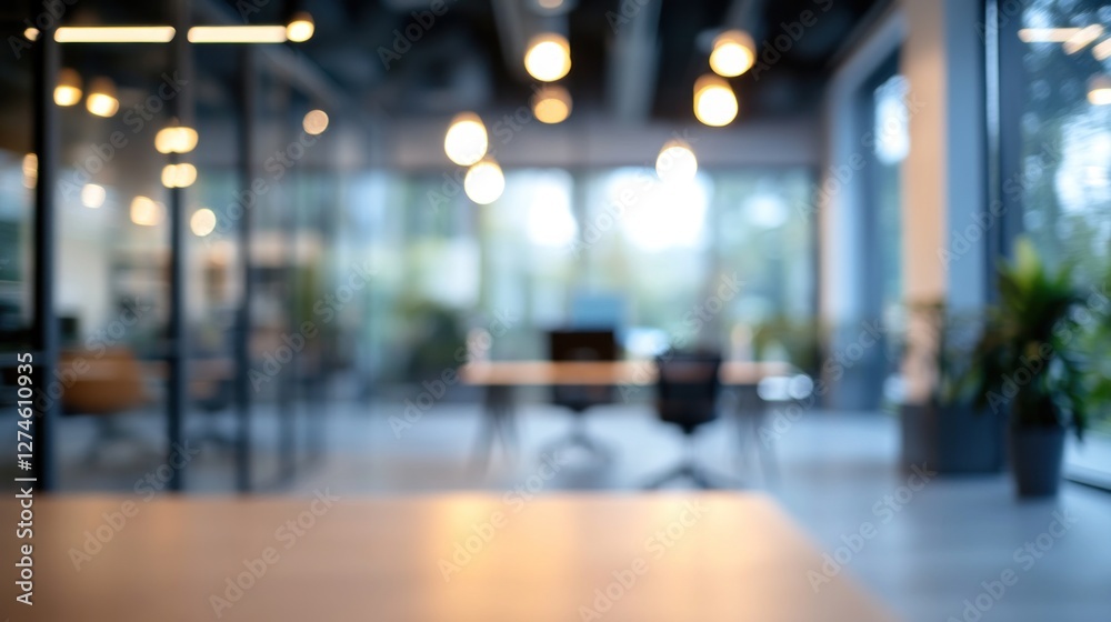 Blurred Modern Office Space: A Serene Workspace Blurred Modern Office Space: A Serene Workspace