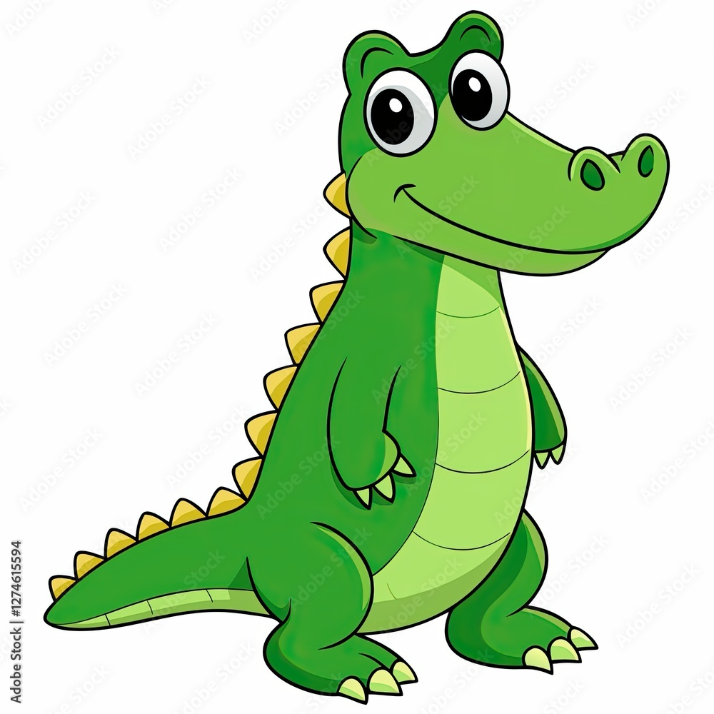 Naklejka premium Crocodile icon smiling character illustration