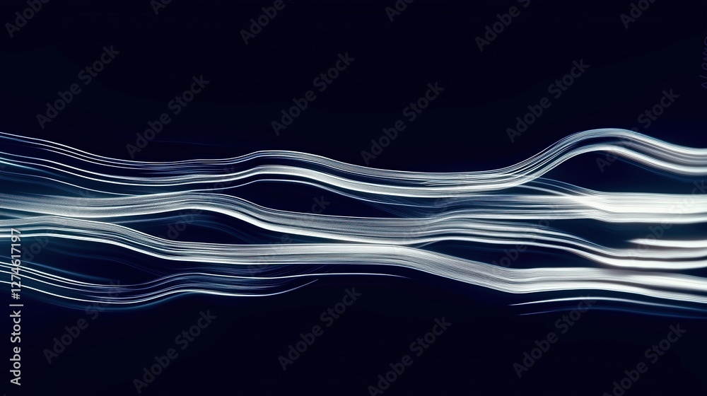 Obraz premium Abstract light trails curve sinuously across a dark background creating a mesmerizing and dynamic visual effect blending motion with illumination