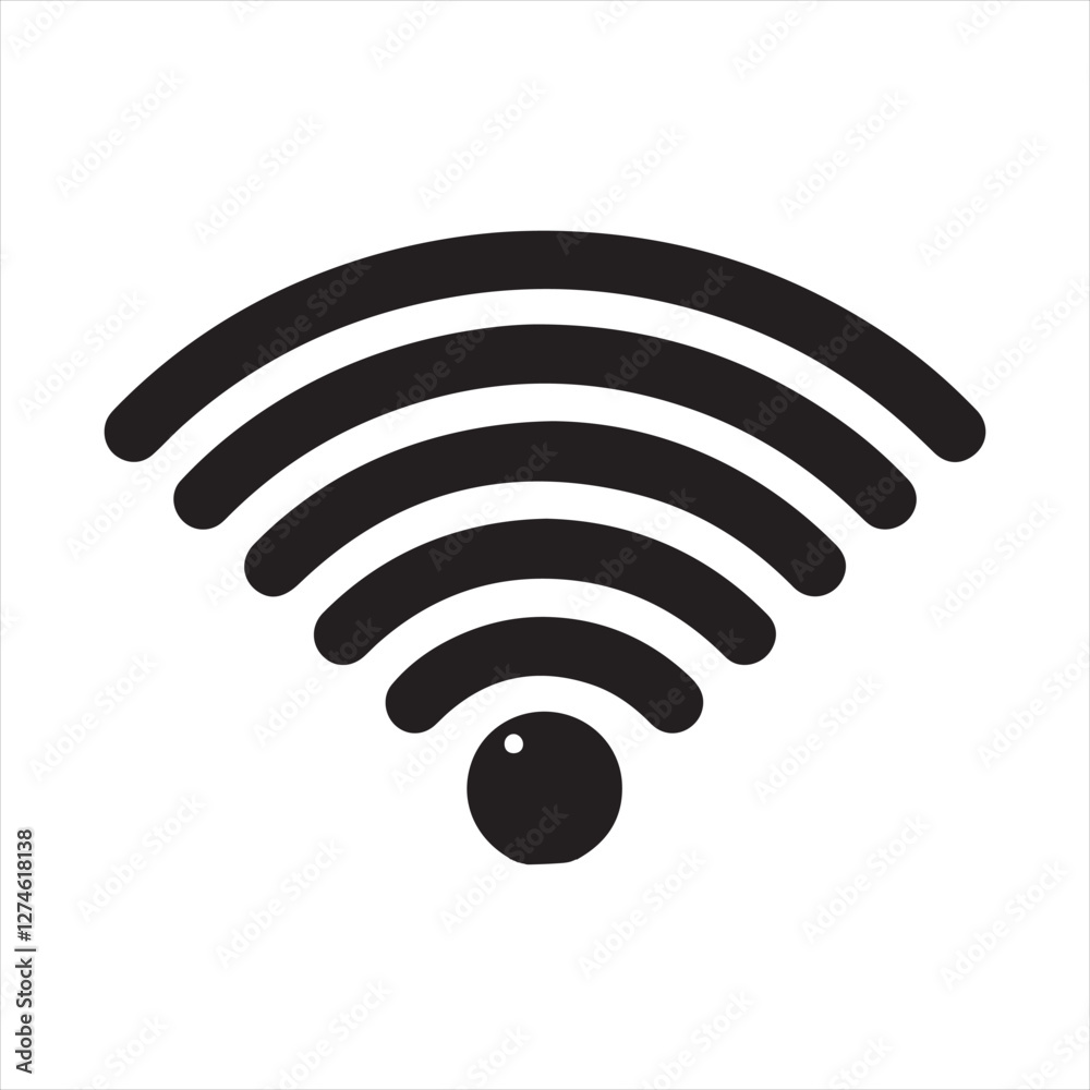 WiFi Isolated Silhouette Vector Icon Illustration sillhoutte on a white background 10 eps WiFi Isolated Silhouette Vector Icon Illustration sillhoutte on a white background 10 eps