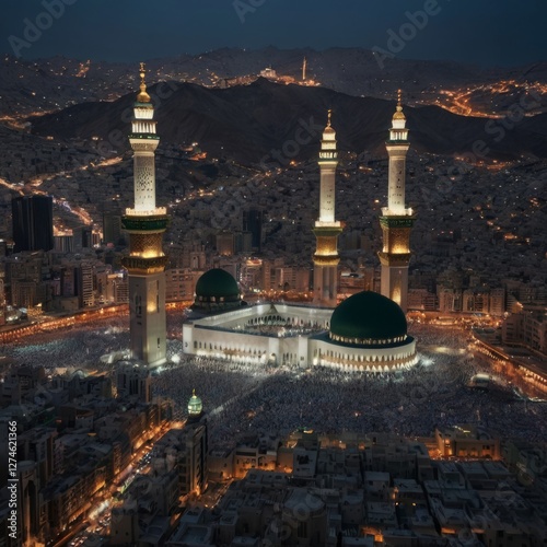 Beautiful kaaba hajj pilgrimage in mecca umra eid al adha ai generated