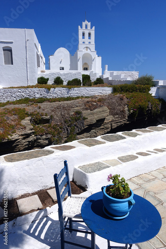 Beautiful church of Chrysopigi built in a small seaside peninsula, Sifnos island, Cyclades, Greece