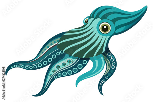 Cuttlefish with Stunning Body Patterns: Detailed Marine Life Design