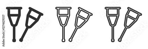 crutches icon, isolated on transparent