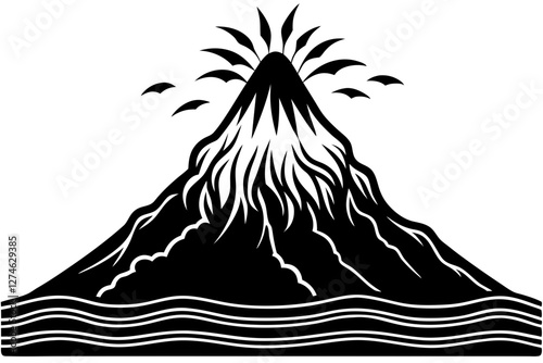 Stunning Underwater Volcano Eruption Vector Design