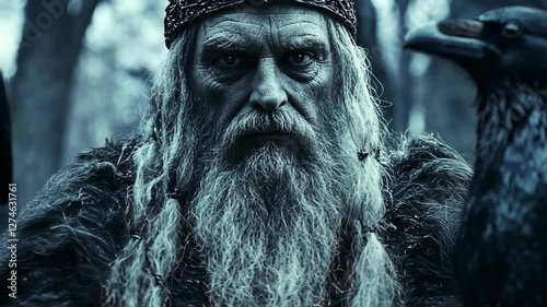 Ancient Norse Seer with Ravens