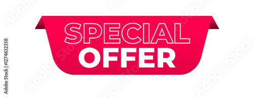 red banner special offer, vector 10 eps.